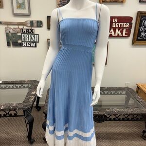 Blue and White Striped Women's Dress